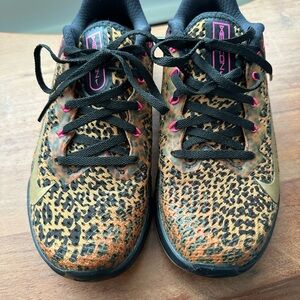 Women’s Nike Metcon 6 - Leopard Print Sneakers with Pink, Gold, & Black Details